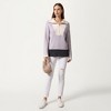 Anna-Kaci Women’s Ribbed Knit Half Zip Top with Textured Fabric, Wide Foldover Collar and Long Sleeves - 3 of 4