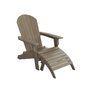 WestinTrends Tuscany HIPS Outdoor Patio Folding Adirondack Chair with Ottoman (2-Piece Set) - 1 of 4