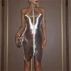 Mini Dress Halter Backless Tassel Dresses for Women Outfits Cocktail Birthday Party Nye - 3 of 4