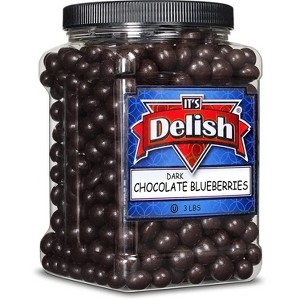 Dark Chocolate Blueberries by It's Delish, 3 lbs Jumbo Container Jar - 1 of 4
