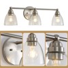 Airsurfer Modern 3-Light Bathroom Vanity Light, Brushed Nickel Wall Sconce with Clear Glass Shades, E26 Fixture for Mirror, Living Room, Hallway - 4 of 4