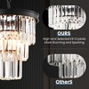 POWLIG 1-Light Black Unique Tiered Pendant Light with Crystal Accents - 4 of 4