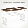 Resenkos Dining Table, Living Room Table,70.8" Dining Table, Wood Kitchen Table Dinner Table for 6-8 People,Brown & White - 4 of 4