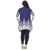Women's Plus Size 3/4 Sleeve Printed Dulce Tunic Top - White Mark - 4 of 4