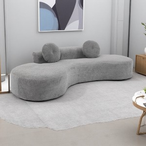 105.5" Point-Shaped Curved Sectional Sofa, 3-4 Seater, 2 Pillows - 1 of 4
