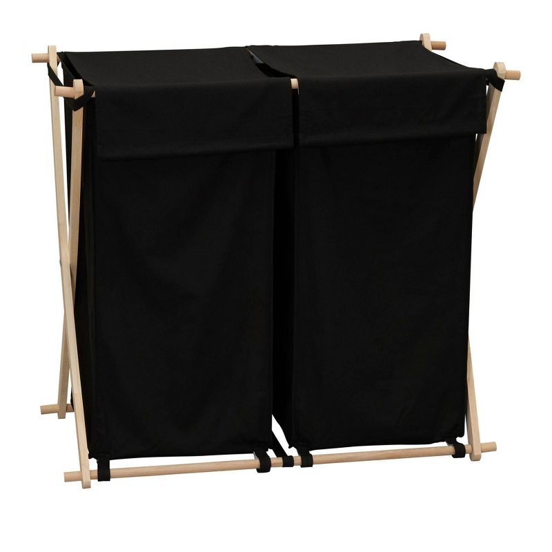 Household Essentials Wood X-Frame Double Sorter Black, 1 of 9