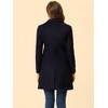 Allegra K Women's Elegant Notched Lapel Double Breasted Long Sleeve Winter Overcoat - 4 of 4