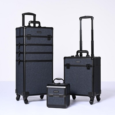 Byootique 3-Piece Makeup Train Cases Cosmetic Organizer Kit Rococo