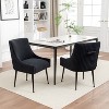 SEYNAR Modern Glam Velvet Black Metal Legs Dining Chair or Vanity Chair Set of 2 with Rear Handle - 2 of 4
