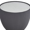 Studio 55D Brennan Mid-Century Modern Gray Rubberized Round Coffee Table 18 1/2" Wide White Faux Marble Tabletop for Living Room - image 3 of 4