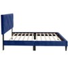 Okak Twin-Size Velvet Upholstered Platform Bed with Wooden Slatted Frame,Modern Small Single Bed for Bedroom,Kids Room - 4 of 4