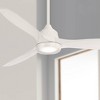 60" Minka Aire Modern Indoor Ceiling Fan with LED Light Remote Control Flat White Etched Glass for Living Room Kitchen Bedroom - 2 of 4