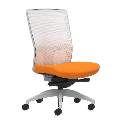 Union & Scale Fabric Task Chair Apricot Integrated Lumbar Armless 53558