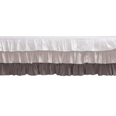 Bacati - 3 Layer Ruffled Crib/toddler Bed Skirt - White/gray/steel : Target