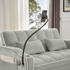 CAVINAS Modern Sofa Velvet Pull-Out Bed, Foldable Sofa Bed, Adjustable Back and with USB Port and Ashtray and Swivel Phone Stand - 4 of 4