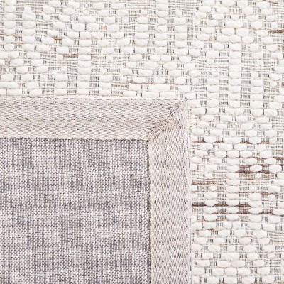 Ivory Beige Handwoven Wool Synthetic 8' x 10' Area Rug