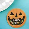 Big Dot of Happiness 25 Ct Jack-O'-Lantern Happy Halloween Drink Coasters, 4-Inch Disposable Round Paper Coasters, Cup Mats for Table Beverages - 3 of 4