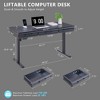 Electric Standing Desk with Drawers, 55x22 Inch Adjustable Height, One-Piece Desktop, Stand Up Desk with Power Outlets, Home Office Desk - 3 of 4