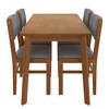 JUJABU 5-Piece Mid-Century Dining Set with Solid Wood Table and Upholstered Chairs, Space-Saving Design - 2 of 4
