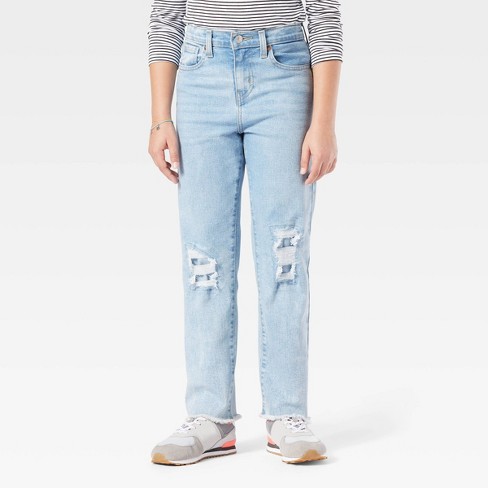 Denizen® From Levi's® Girls' High-rise Ankle Straight Jeans - Light Wash 7  : Target