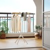 Tangkula 4 Legs Clothes Drying Rack w/8 Bamboo Hanging Rods 40 Hanger Slots for Indoor - 3 of 4