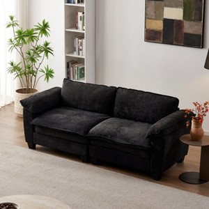 KWPZQEB Sectional Sofa, Modern Chenille Couch Sofa w/ Double-Layer Seat Cushion&Armrest, 2/3/4-Seater Sofa w/ Deep Seat for Living Room - 1 of 4