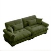 TiramisuBest Large Size Modern 2-seater Sofa with Bolstered Armrests,Velvet 2-Seater Sofa With Waist Pillows and Throw Pillows - 4 of 4