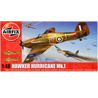 Level 2 Model Kit Hawker Hurricane Mk.I Fighter Aircraft with 2 Scheme Options 1/48 Plastic Model Kit by Airfix