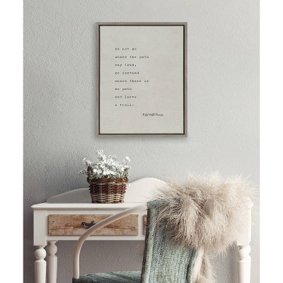 Gray Framed Canvas with Emerson Quote for Nursery