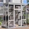 Angel Sar 70'' Outdoor Cat Enclosure with Waterproof Roof, Large Catio with 2 Houses & 7 Platforms, Rust-Proof Wire Pet Cage - 2 of 4