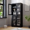 Glass Storage Cabinet. The Cabinet Body And Door Provide Double Storage Space. The Food-grade Tempered Glass Is Moisture-proof And Scratch-resistant. - 2 of 4