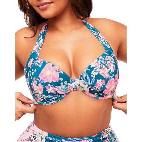 Adore Me Women's Shelby Swimwear Top 38ddd / Wellesley Floral C1 Blue. :  Target