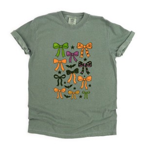 Simply Sage Market Coquette Colorful Halloween Bows Garment Dyed Tee - 1 of 4