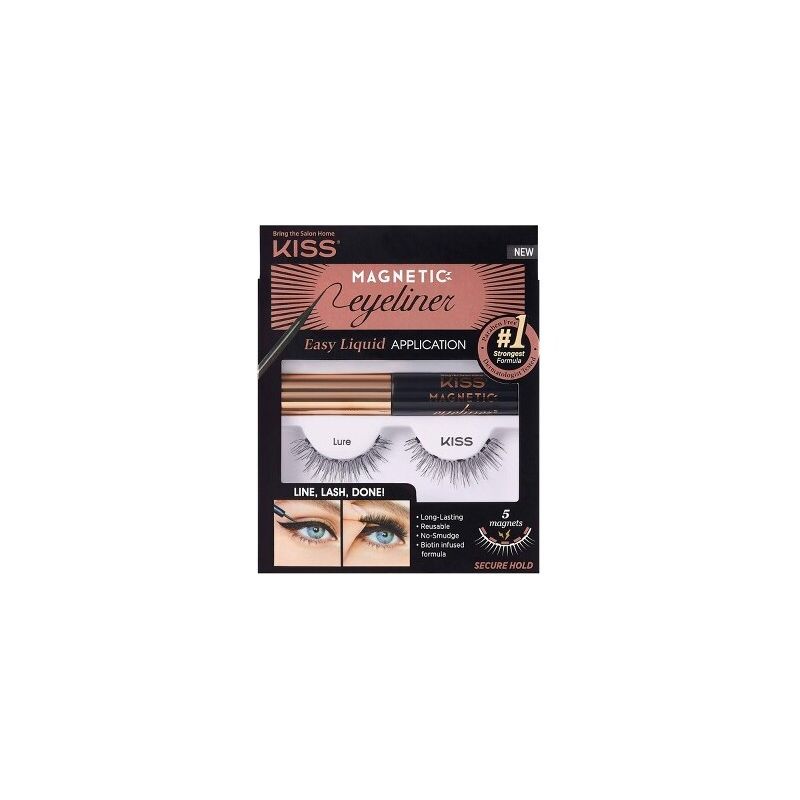 Kiss Nails Magnetic Eyeliner &#38; Fake Eyelashes Kit - Lure - 1 Pair, 1 of 11