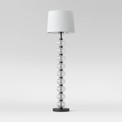 Stacked Ribbed Glass Floor Lamp (Includes LED Light Bulb) Clear - Threshold™