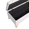 Vynxaria Upholstered Storage Bench ¨C Elegant Velvet Ottoman with Gold Legs - 4 of 4