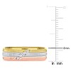 EVERLY JEWELRY |10K Tri-Tone Gold Ladies 6mm 0.04 CT TGW Cubic Zirconia Wedding Band Ring - 4 of 4