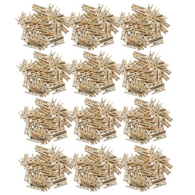 Creativity Street Mini Spring Clothespins, Natural, 1", 50 Per Pack, 12 Packs