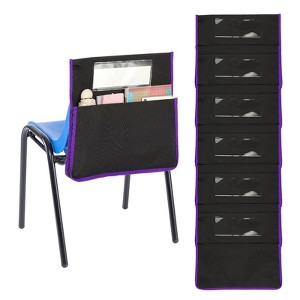 Unique Bargains Classroom Washable PVC Name Card Slots Chair Pockets 12 Pcs - 1 of 4
