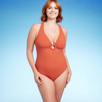 Women's Wide Ribbed Ring Medium Coverage One Piece Swimsuit - Kona Sol