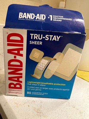 Band-aid Brand Tru-stay Sheer Strips Adhesive Bandages Assorted Sizes - 80  Ct : Target