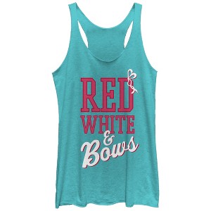 Women's CHIN UP 4th of July and Bows Racerback Tank Top - 1 of 3