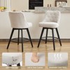 Coucheta Set of 2 Swivel Bar Stools with Back, 26" Counter Height Upholstered Stools with Wood Legs for Kitchen Island & Home Bar, Multiple Colors - 4 of 4