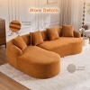 98.8" L-Shaped Chenille Sectional Sofa, 3-Seater Modular Couch with Curved Chaise, No Assembly for Living Room Apartment-3irtyhousy - 3 of 4