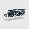 Kaplan Outdoor Metal Sofa White with Navy Cushions - Crosley: Steel Frame, UV-Resistant, 3-Seater Patio Couch - 4 of 4