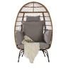 TiramisuBest Oversized Wicker Egg Chair with Cushion & Pillow, 600lbs ¨C Indoor/Outdoor for Porch/Backyard/Balcony (Light Gray) - 4 of 4