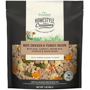 Freshpet Homestyle Creations Chopped Beef Vegies and Brown Rice Entree Wet Dog Food - 1lb - 1 of 3