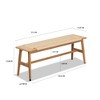 CAVINAS Modern Natural Solid Wood Ottoman Bench With Woven Top,Simple Dining Bench for Living Room,Dining Room - 4 of 4