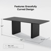 PexFix 79" x 33.5" Solid Wood Dining Table Modern Kitchen Table for 6-8 Farmhouse Style with Solid Wave Legs for Living Room Kitchen Home Office Black - 4 of 4