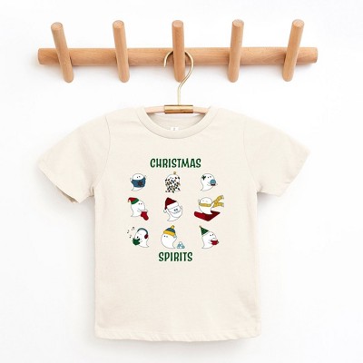 The Juniper Shop Christmas Spirits Green Words Toddler Short Sleeve Tee